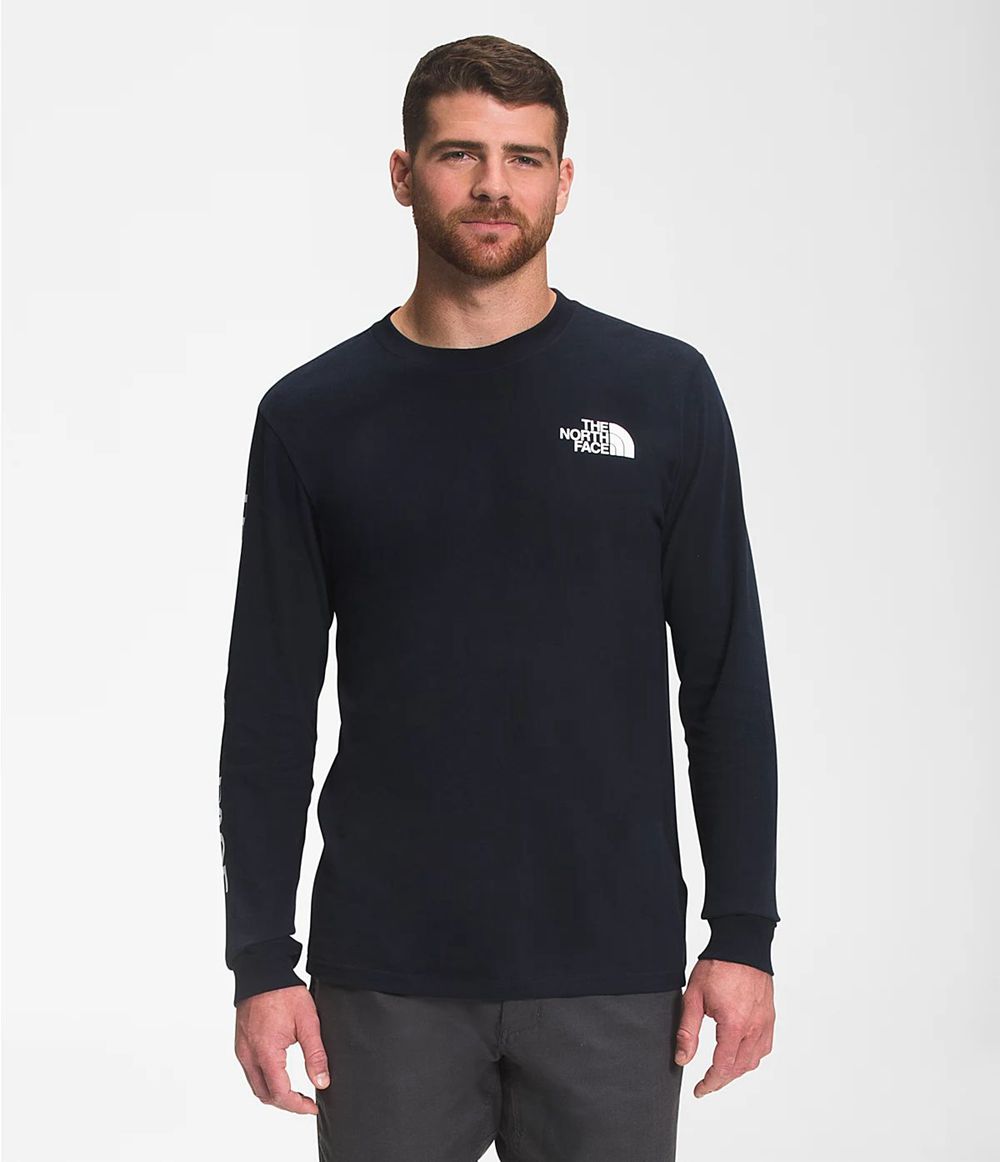 The North Face Lange Ärmel Tnf Sleeve Hit T-Shirts Herren - Navy CH-456KPLE